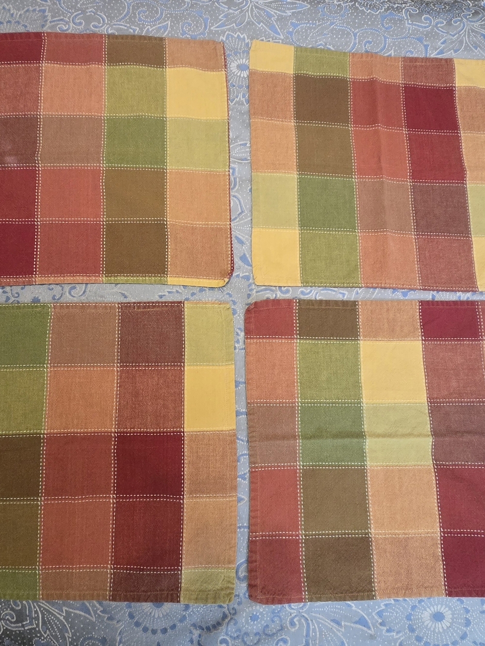 Vintage Fall Check Napkin Set - Home Dining